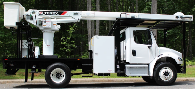 Terex XT60 rear mount aerial lift on Freightliner Chassis